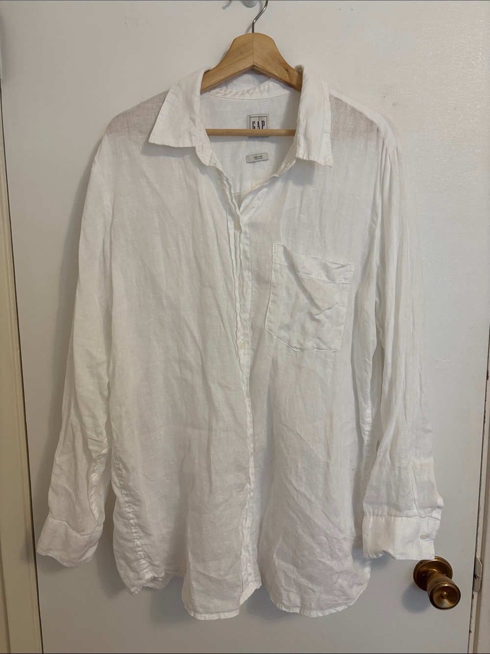 GAP white linen button down